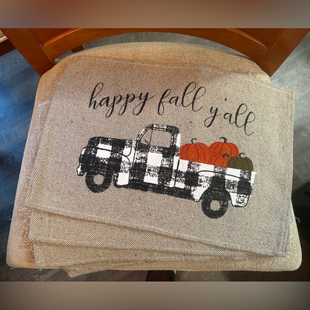 Plaid Truck Fall Placemat Set